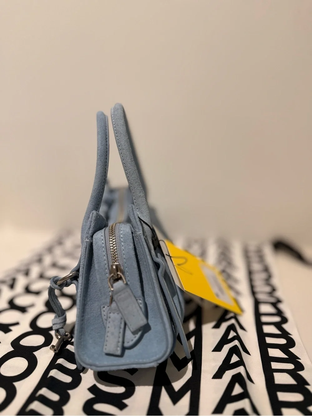 NWT Marc Jacobs THE SUEDE CRISTINA SMALL SATCHEL- blue mist
